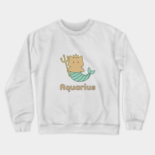 Aquarius Cat Zodiac Sign with Text Crewneck Sweatshirt